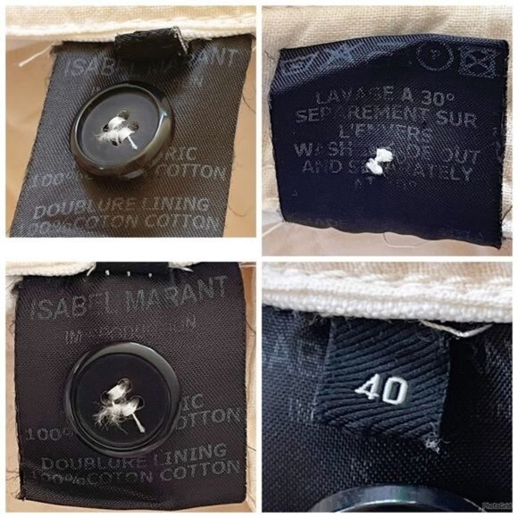 Isabel Marant Cream Straight Leg Pants matching belt and pockets Size 8 - Picture 9 of 11